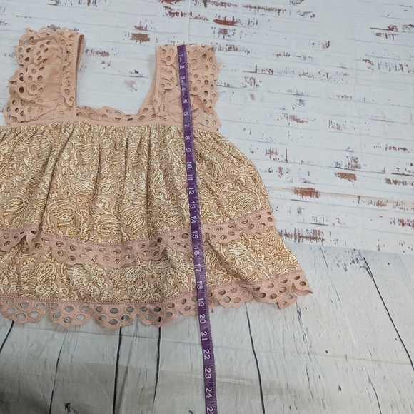 Anthropologie Let Me Be swing eyelet ruffle sleeveless top - Picture 6 of 8